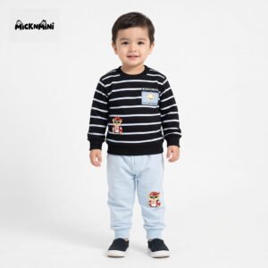 2-Piece Suit – Striped Bear Sweatshirt & Joggers Set